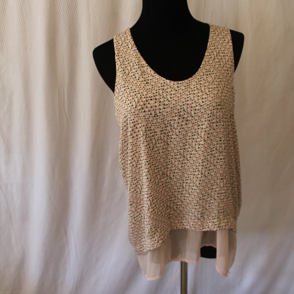 SALE Gap Shirt Pink Black Silky Sleeveless Tank Top Geometric Size Small EUC